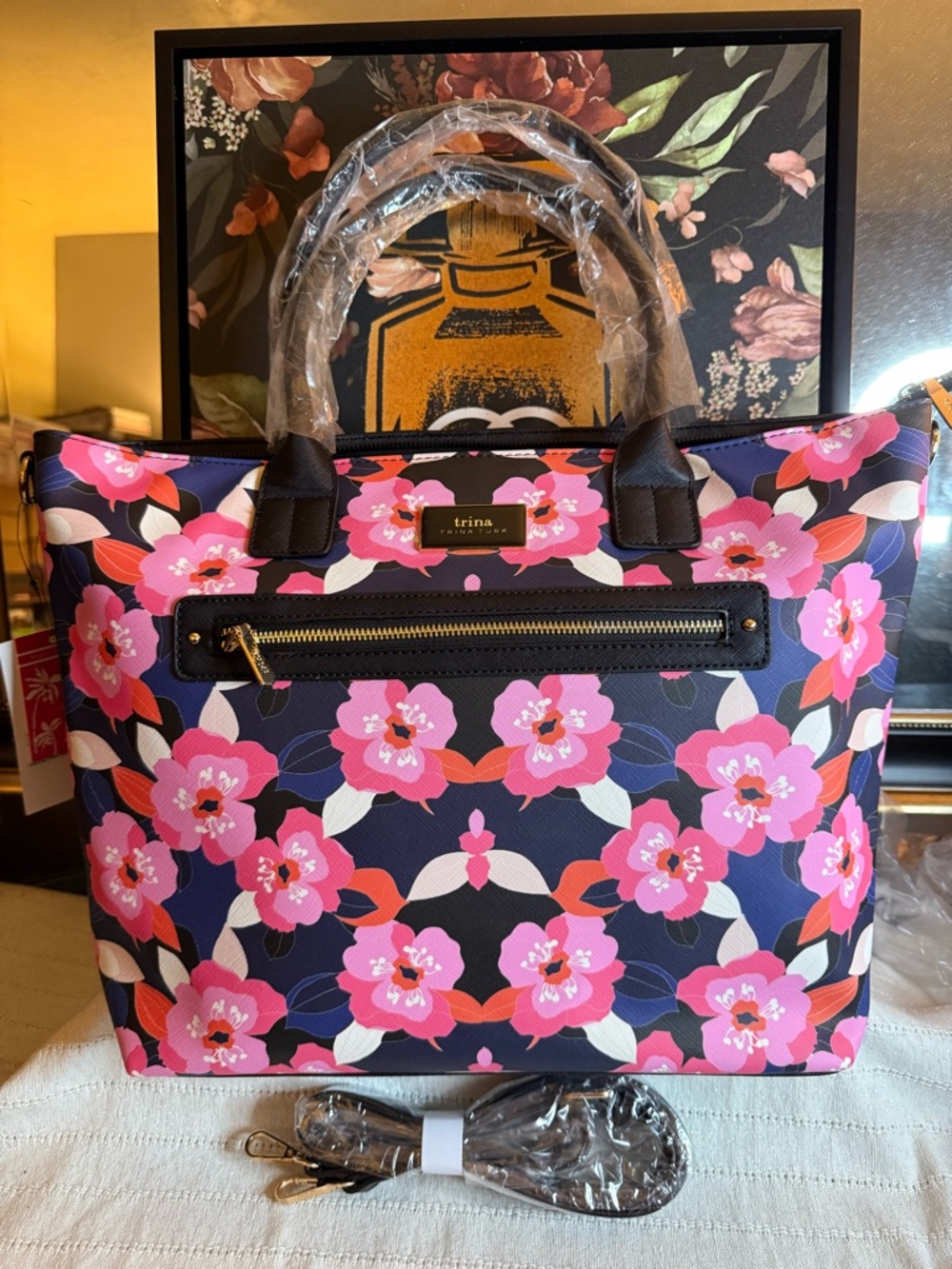 Trina Turk Floral Tote Bag in Pink Floral